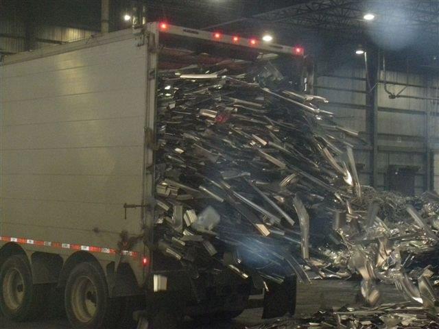 Truck full of scrap metal for recycling