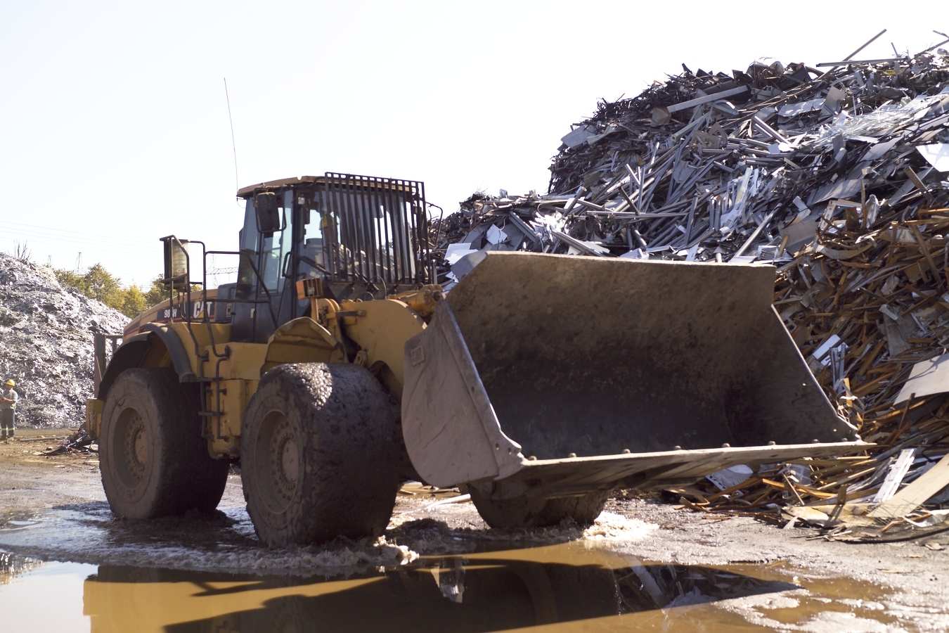 Front End Loader in a scrap metal yard